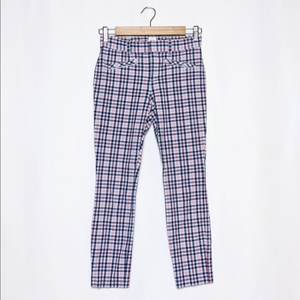 ​BNWOT Gap Signature Skinny Ankle Pants 2 Plaid Pink - Picture 2 of 11